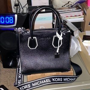 Michael Kors Leather Accordian Messenger Handbag
